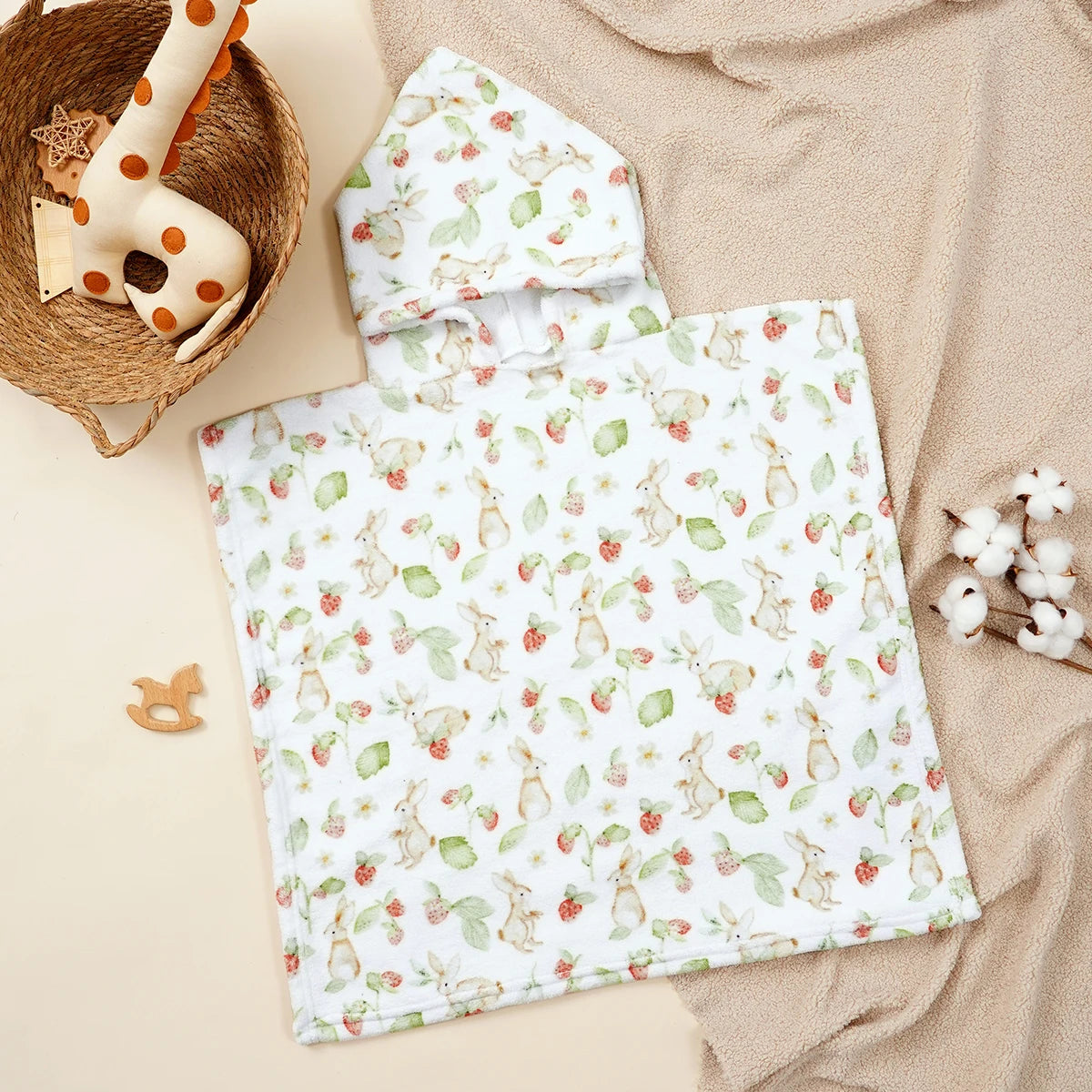 1Pc Hooded Baby Towels-Soft & Absorbent Coral Fleece Towel